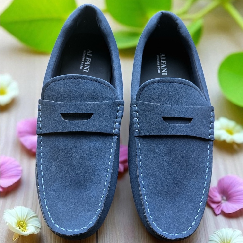 Alfani Blue Suede Loafers Slip-Ons